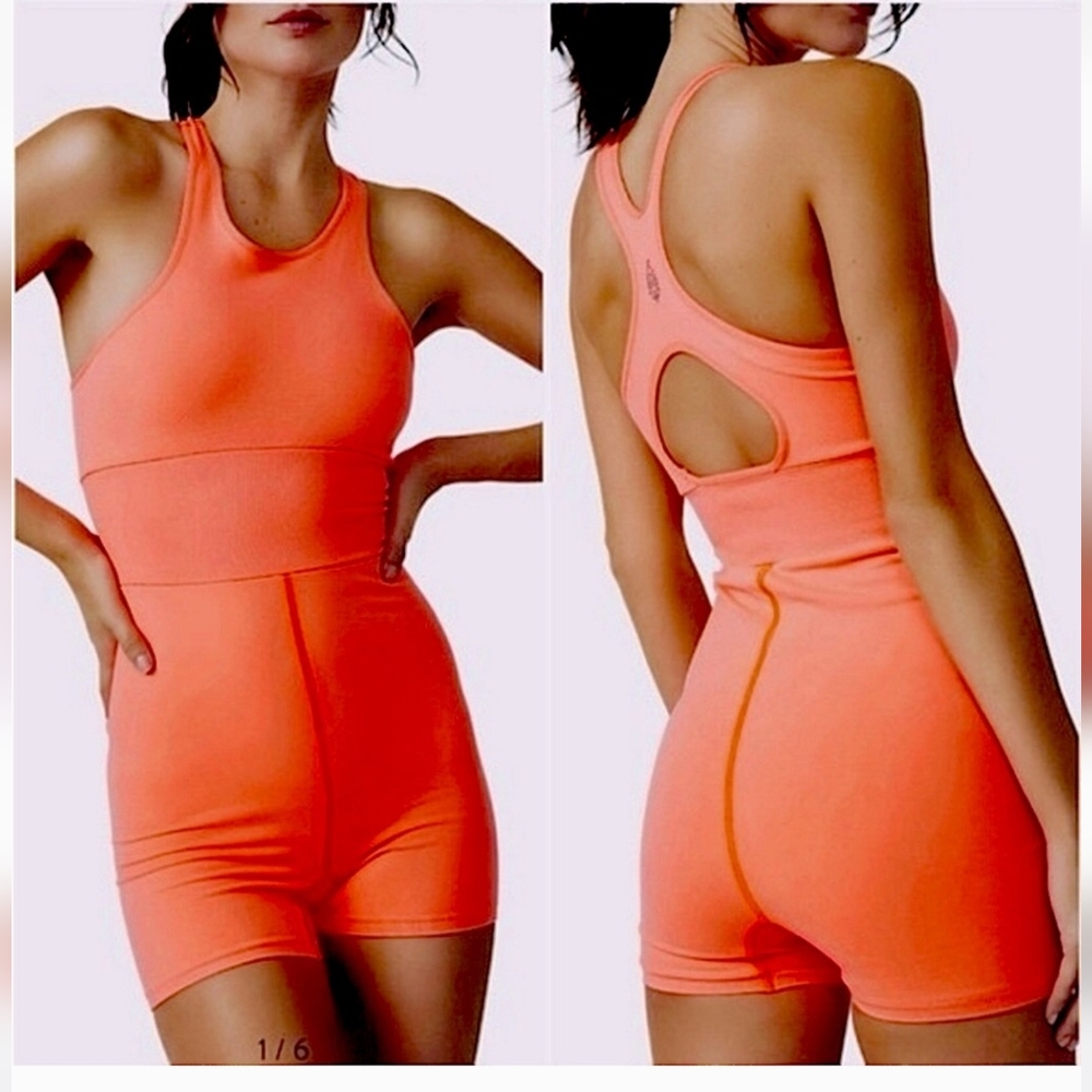 FP Movement by Free People Orange Romper